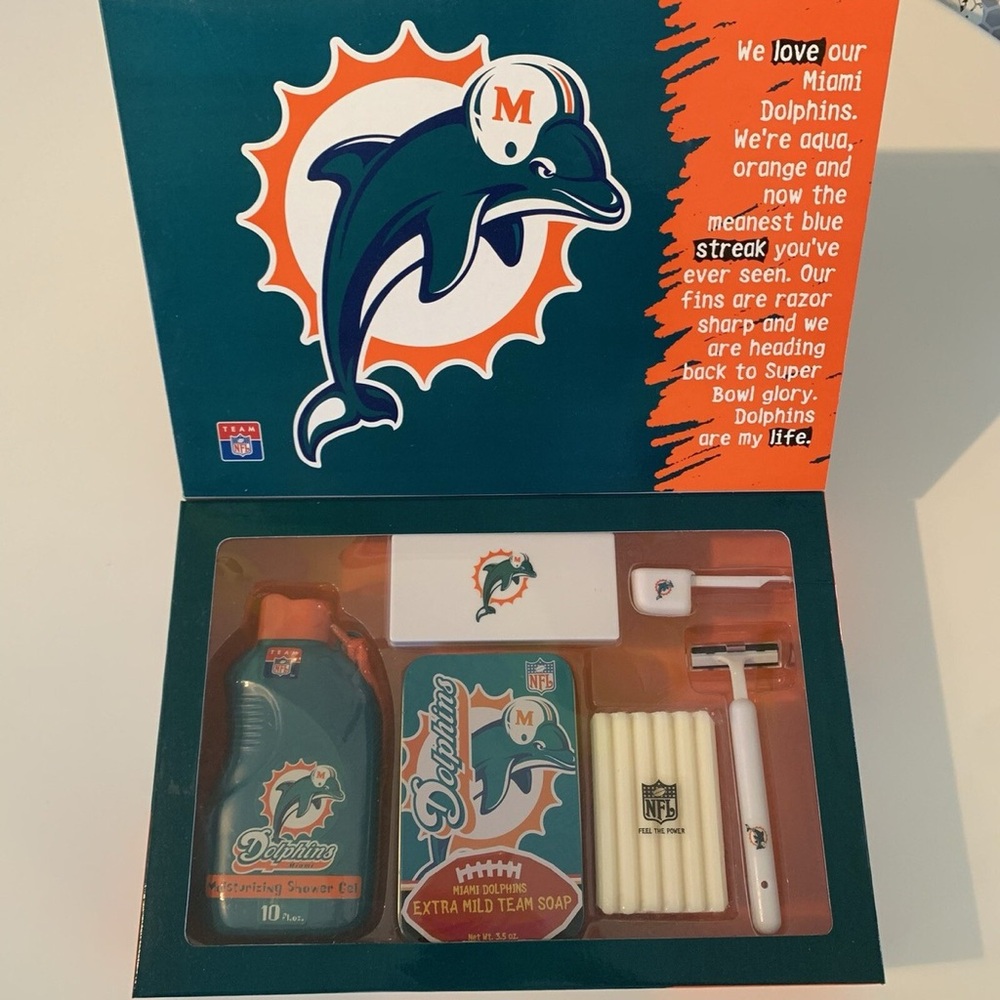 Vintage Miami Dolphins Team BodyCare Gift Pack NFL Officially Licensed